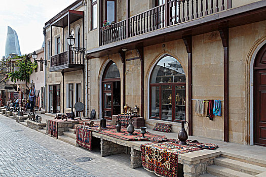 阿塞拜疆,巴库,地毯,罐,出售,户外