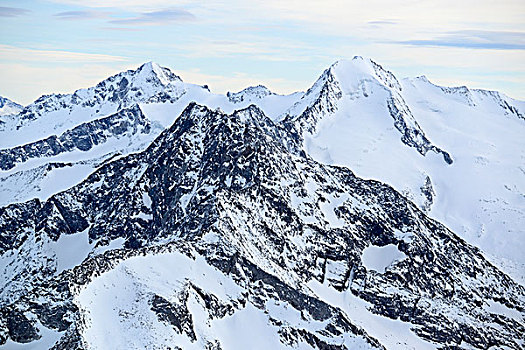 阿尔卑斯山,冬天,中间,格罗塞尔,后面,右边,左边,提洛尔,奥地利,欧洲