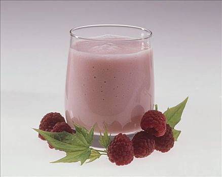 树莓牛奶,新鲜,树莓