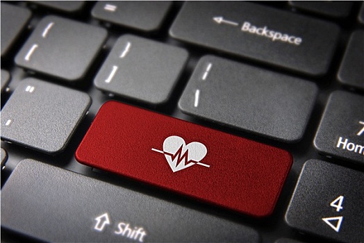红色,心跳,键盘,按键,健康,背景