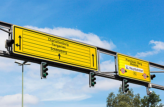 黄色,交通标志,地区,柏林,德国,欧洲