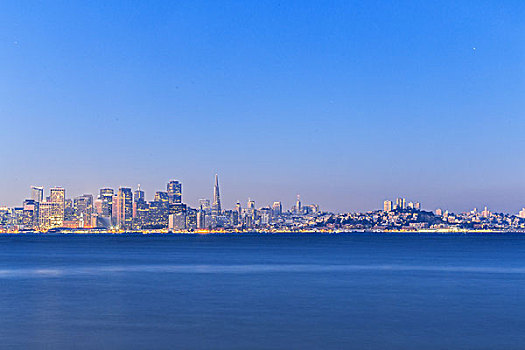 平和,水,城市,天际线,旧金山
