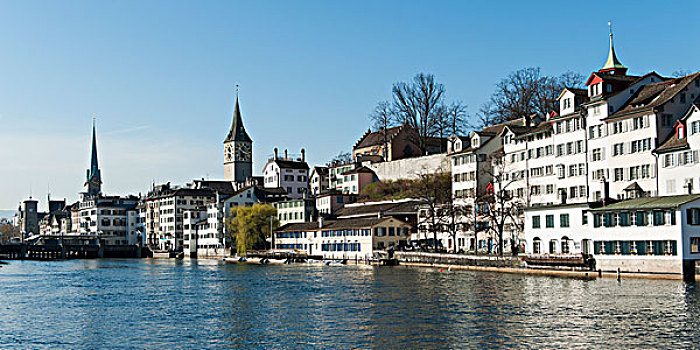 建筑,水边,苏黎世,瑞士