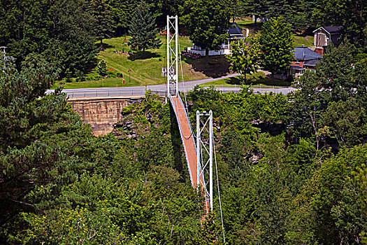 吊桥,脚,高处,河,魁北克,加拿大