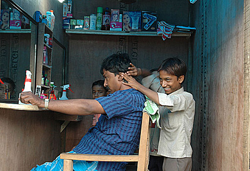 童工,工作,大厅,加尔各答,印度,九月,2005年
