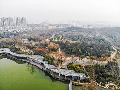 航拍江苏徐州汉文化景区竹林寺及汉画像石博物馆等