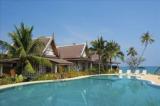 酒店,海滩,苏梅岛,泰国