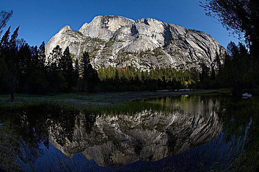 西北地区,脸,半圆顶,反射,镜湖,优胜美地国家公园,加利福尼亚,美国