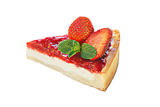 草莓甜点,隔绝,白色背景