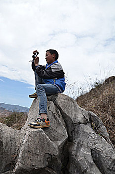 无限风光在险峰,石山,石塔,岩石,石头,亚洲,东亚,中国,贵州,毕节市,威宁县,天空,蓝天,旅行,自然美,白昼,户外,大尖山