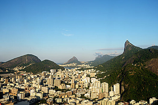 航拍,市中心,耶稣山,耶稣,救世主,雕塑,里约热内卢,巴西,南美