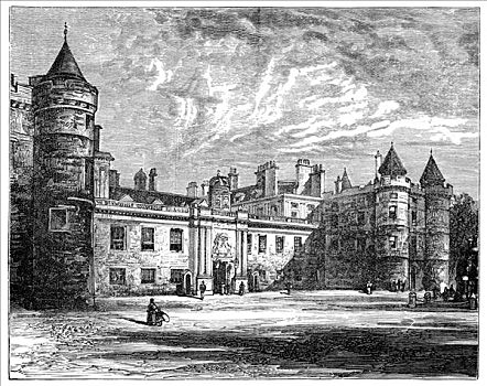 宫殿,爱丁堡,19世纪,艺术家,未知