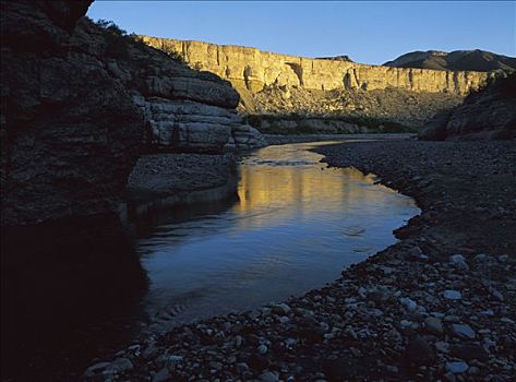 河,飘动,荒芜,悬崖,区域,科阿韦拉州,墨西哥