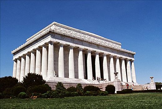 仰视,政府建筑,林肯纪念馆,华盛顿特区,美国