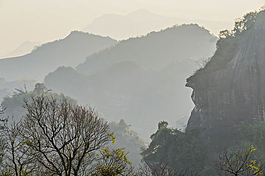 山,丹霞,远山,大树,大气,驴友,旅行,地质公园,丹霞地貌,灌木,树,草,水潭,素材,平面设计