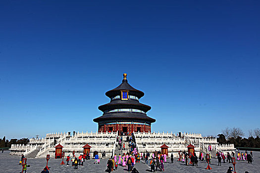中国,北京,全景,天坛,祈年殿,蓝天,地标,建筑