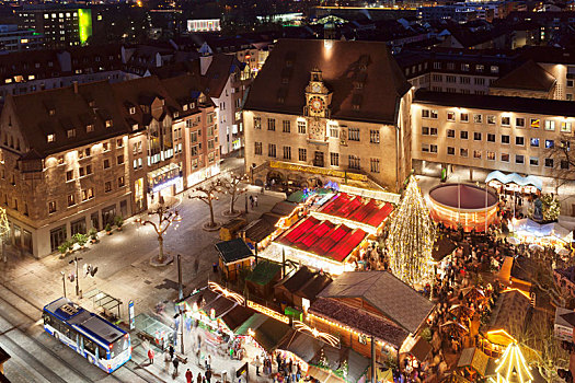 风景,圣诞节,马尔克特广场,巴登符腾堡,德国