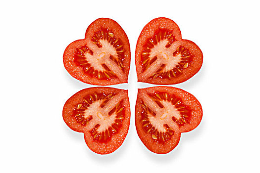 心形,西红柿,放置,苜蓿叶