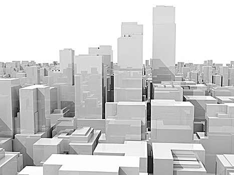 抽象,白色,城市,天际线,摩天大楼,隔绝,白色背景,背景