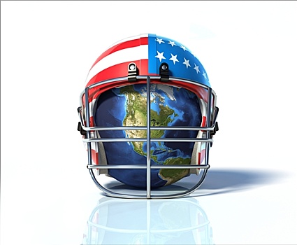 星球,地球,防护,美式橄榄球,头盔,涂绘,星条旗