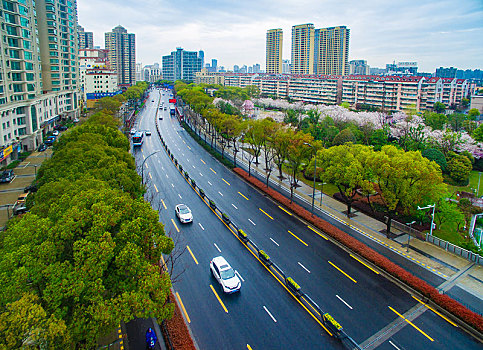 中山东路,交通,汽车,高楼,城市,天空