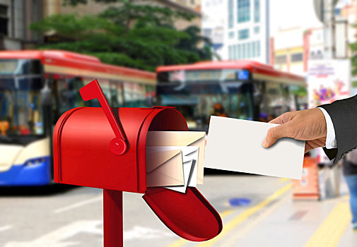 信,红色,邮政,盒子