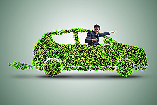 商务人士,绿色,电动汽车,概念
