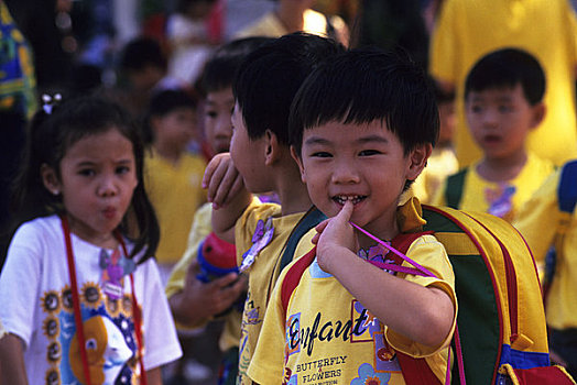 新加坡,幼儿园,班级,男孩,肖像