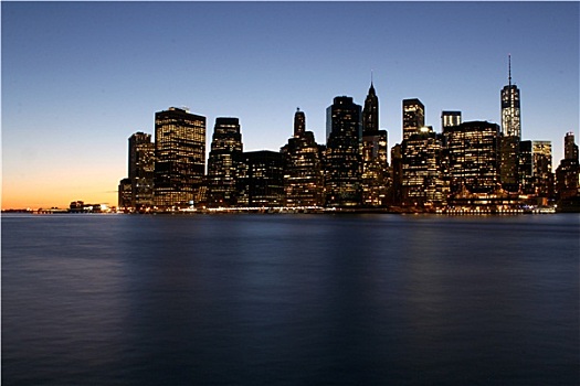 黎明,太阳,上方,下曼哈顿,著名,纽约,地标建筑