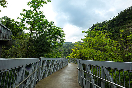 台湾新北市十分寮瀑布公园森林步道