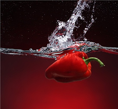 红椒,落下,水