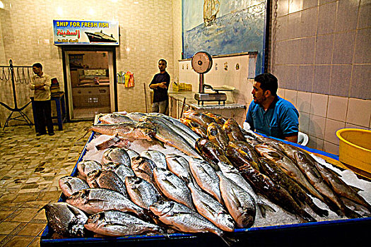 的黎波里,利比亚,鱼市,近郊