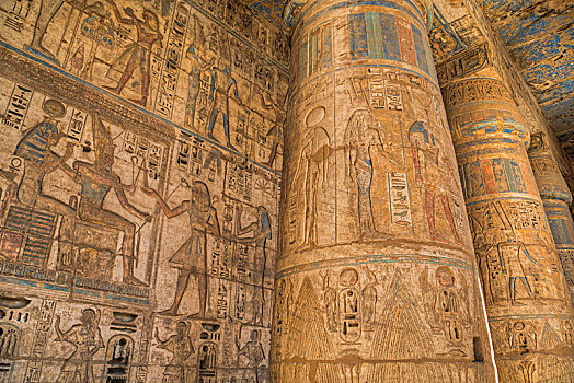 柱子,宫殿,哈布城,祭庙,拉美西斯,约旦河西岸,路克索神庙,埃及