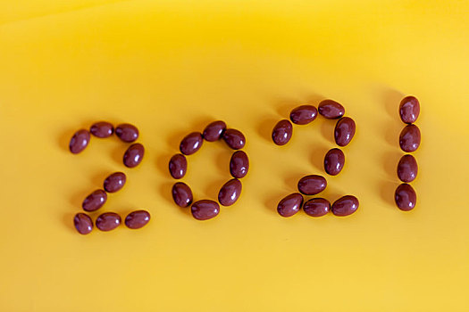 健康美味食品巧克力豆组合数字