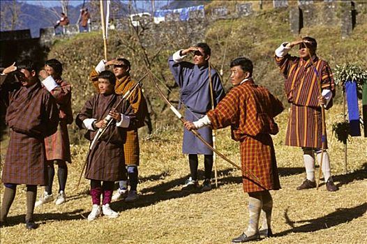 射箭,竞争,节日,不丹
