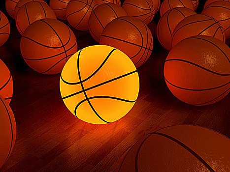 篮球,发光,比赛,球,上方,实木地板