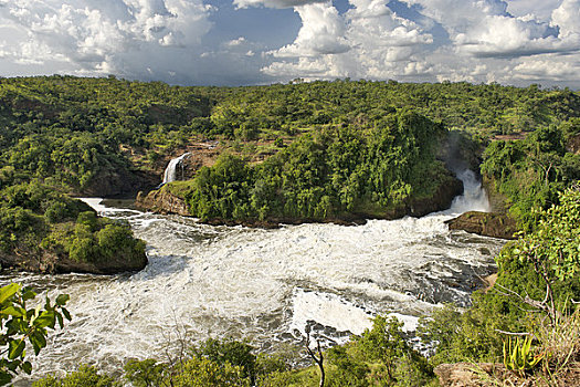 俯拍,瀑布,乌干达