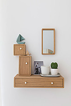 木盒,多样,形状,尺寸,墙壁,镜子
