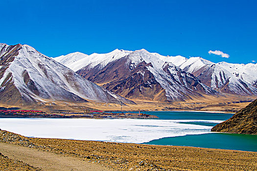 新疆,雪山,湖泊,湖面,冰块