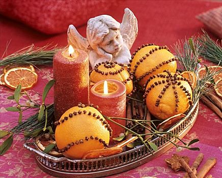 橘子,丁香,蜡烛,天使