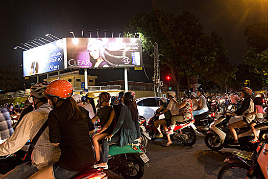 夜晚,交通,西贡,越南