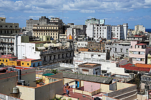 屋顶,历史,地区,哈瓦那,哈瓦那老城,古巴,大安的列斯群岛,加勒比海,中美洲,北美