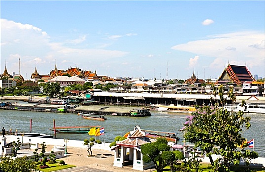 风景,河,曼谷,上面,郑王庙