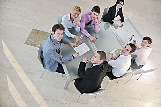年轻,商务人士,团队,会面,会议室,新,概念,问题