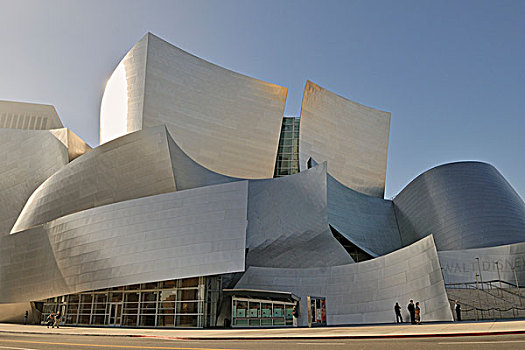 迪士尼音乐厅,局部,风景,建筑师,洛杉矶,加利福尼亚,美国