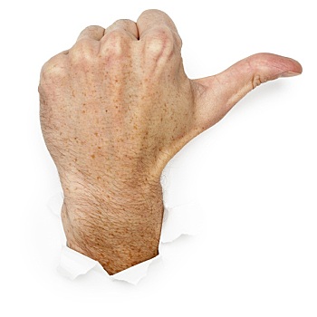 手,大拇指,右边