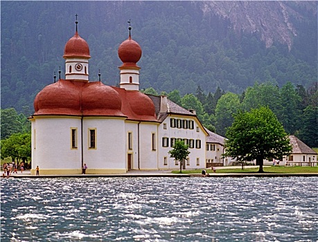 湖,教堂,德国
