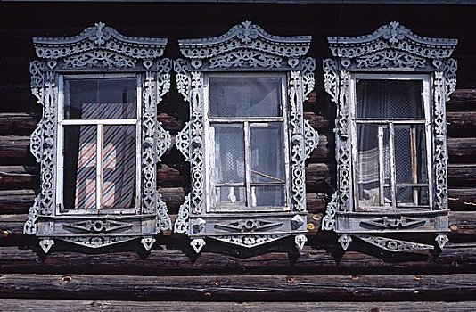 19世纪,木屋,诺夫哥罗德,区域,俄罗斯