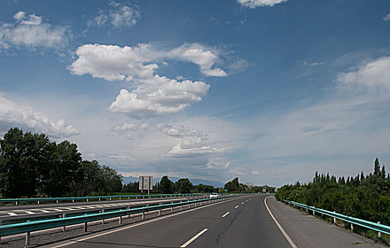 蓝天下的高速公路