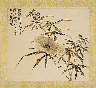 古画,秋葵花,王谷祥,明朝